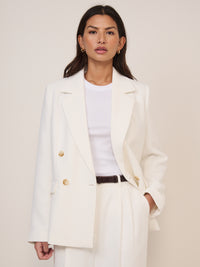 White Alicia Double Breasted Blazer