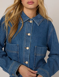 Blue Boxy Denim Jacket