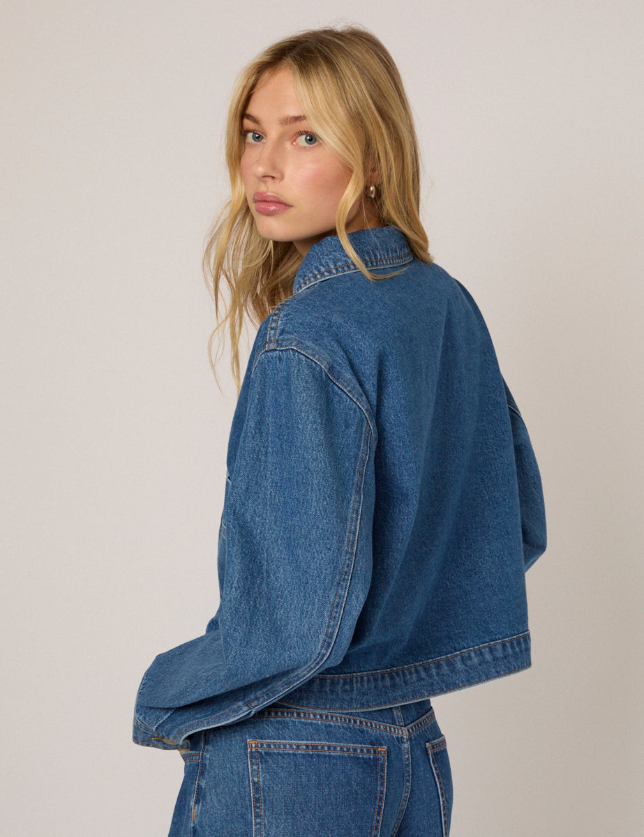 Blue Boxy Denim Jacket