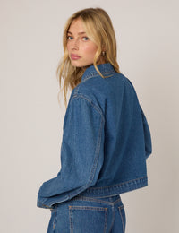Blue Boxy Denim Jacket
