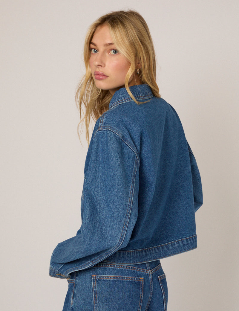 Blue Boxy Denim Jacket