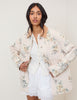 Light Pink Denim Floral Cord Collar Jacket