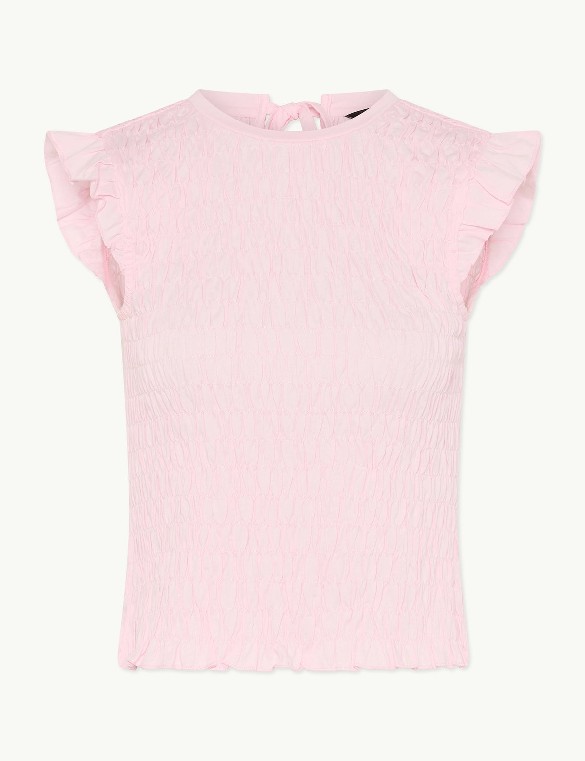 Pink Shirred Tie Back Top