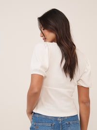 Square Neck Pointelle Top