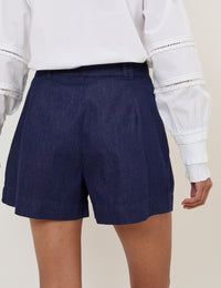 Dark Blue Denim Shorts