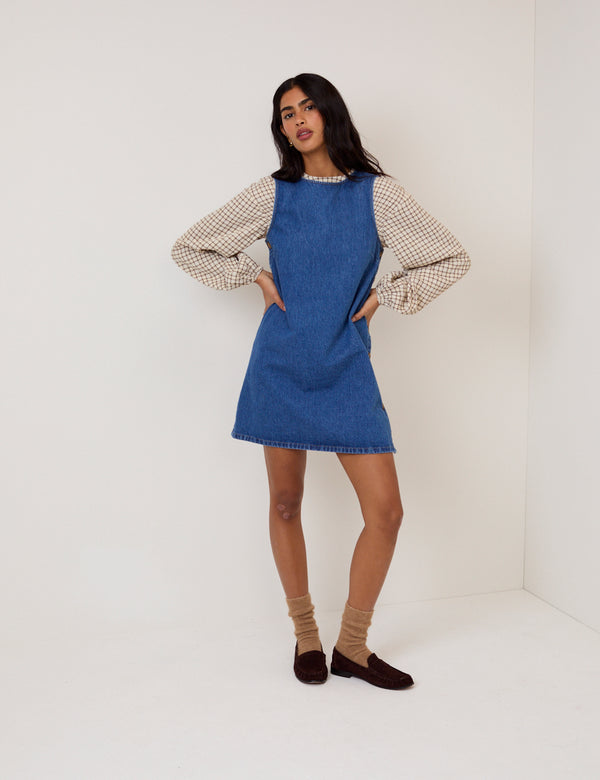 Izzie Pinny Denim Mini Dress