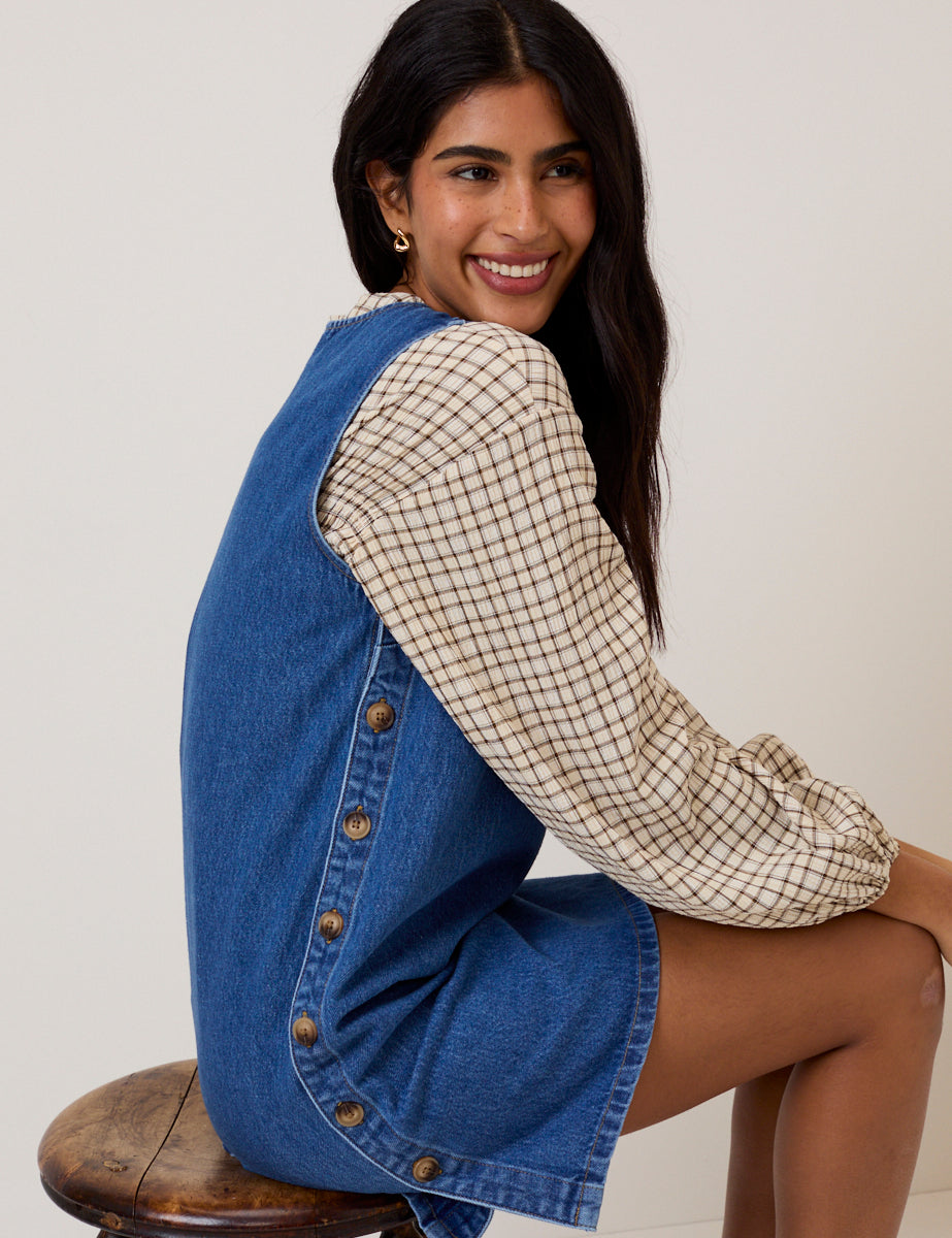 Izzie Pinny Denim Mini Dress