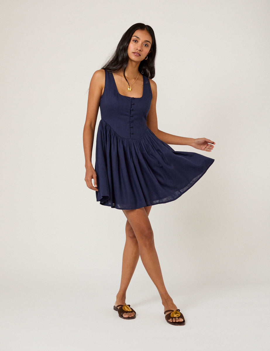 Navy Cora Mini Dress Navy Cora Mini Dress