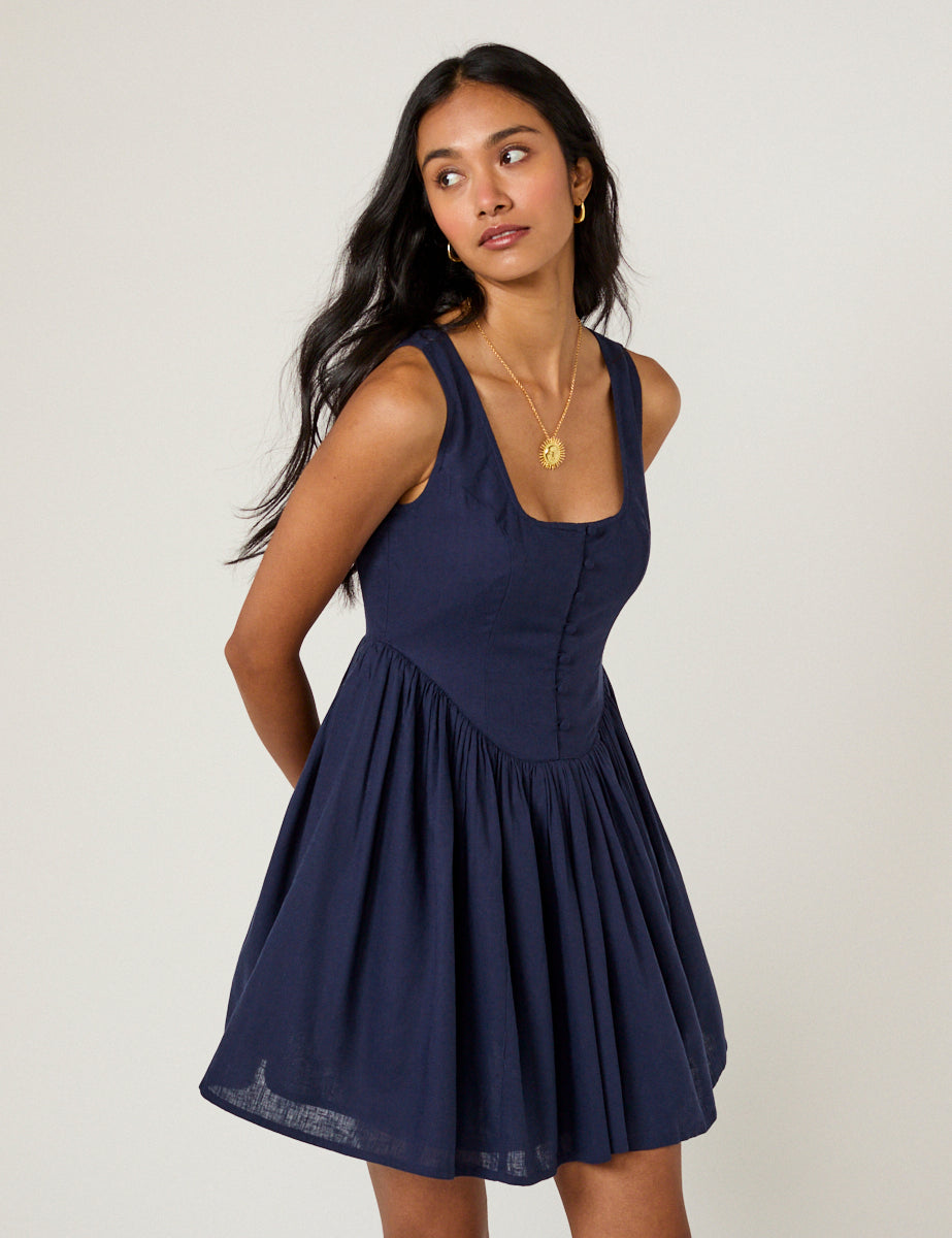 Navy Cora Mini Dress Navy Cora Mini Dress
