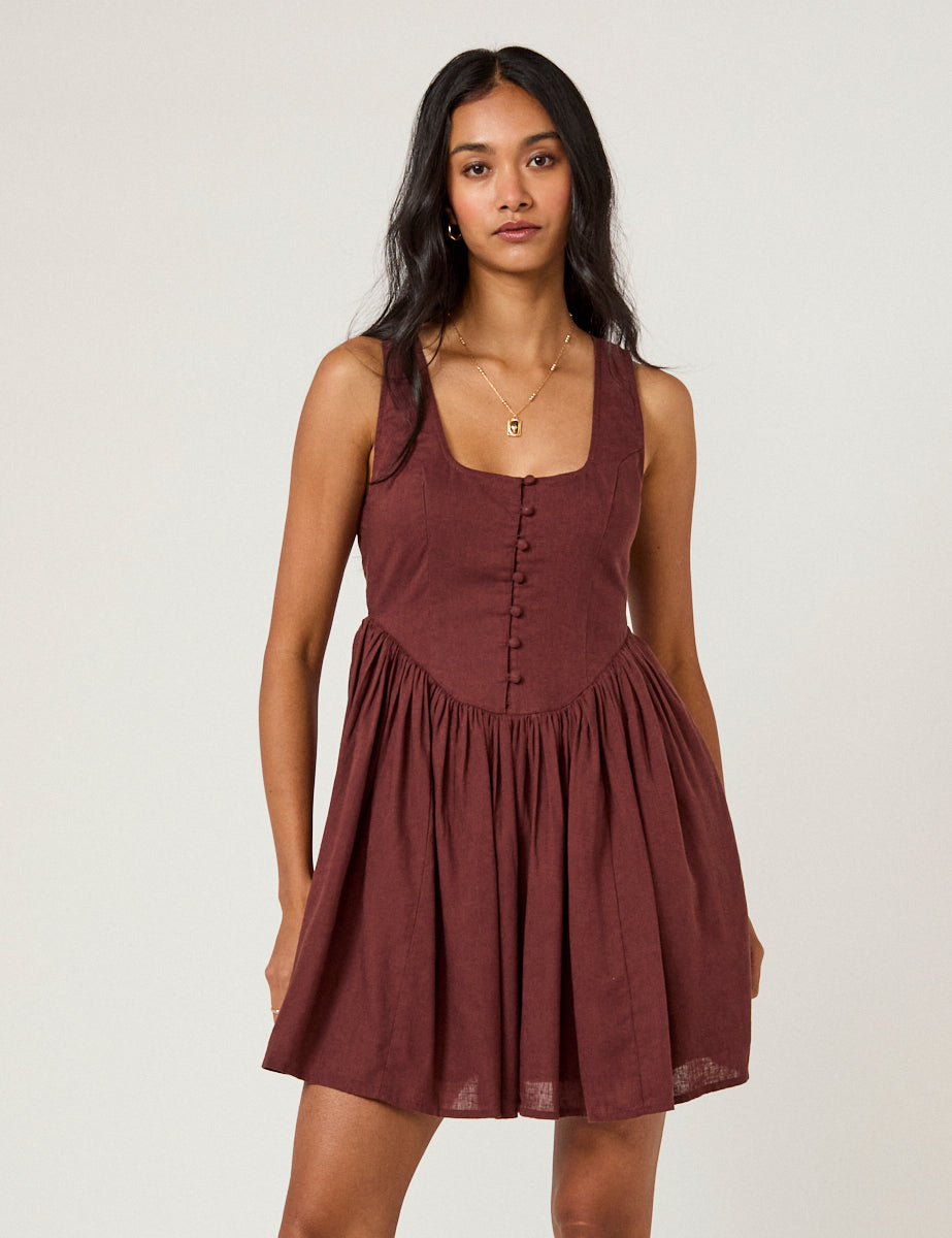 Brown Cora Mini Dress