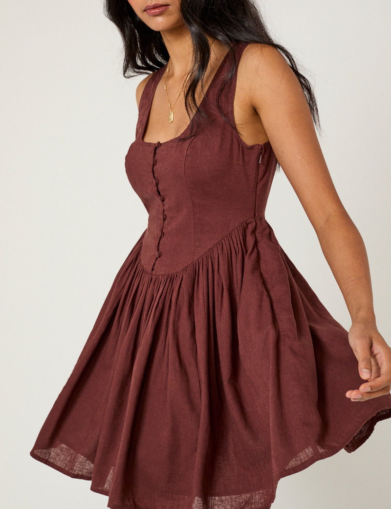 Brown Cora Mini Dress