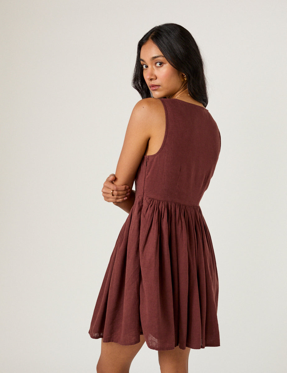 Brown Cora Mini Dress Brown Cora Mini Dress