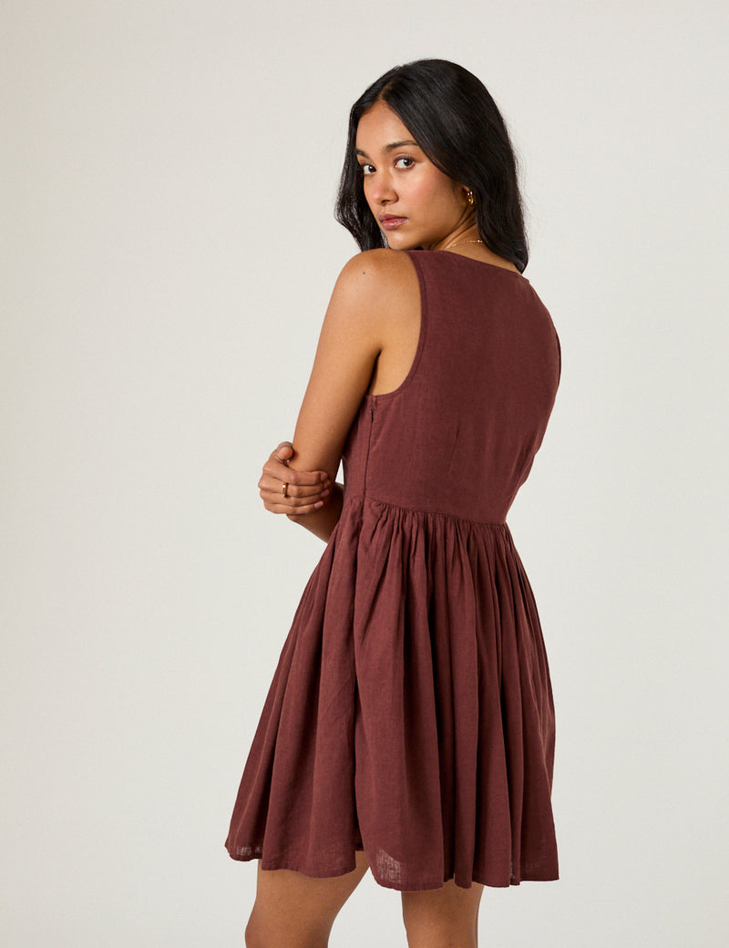 Brown Cora Mini Dress