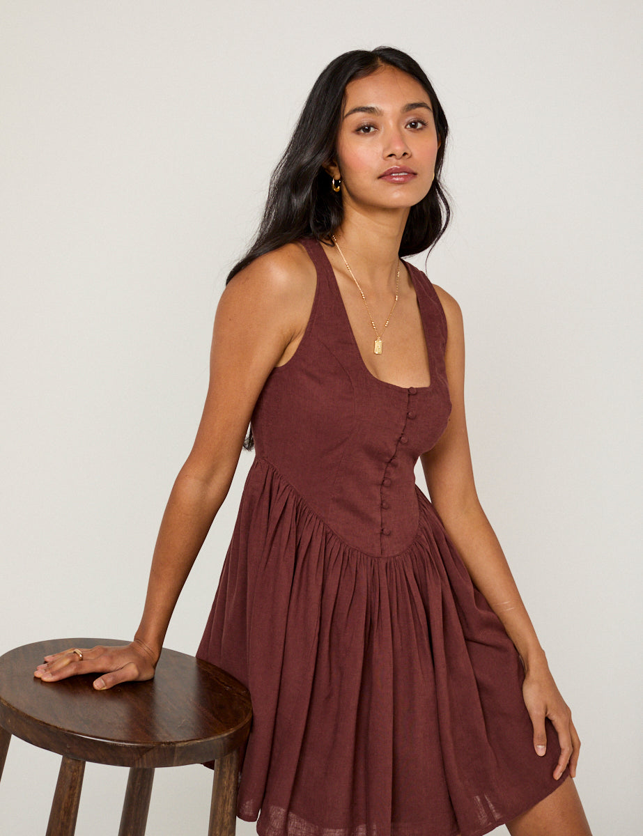 Brown Cora Mini Dress