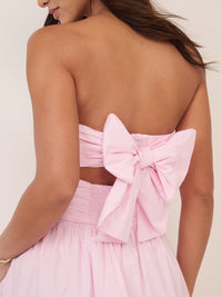Petite Pale Pink Bandeau Broderie Anglaise Ariella Midi Dress