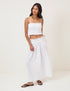 White High Waist Midi Skirt