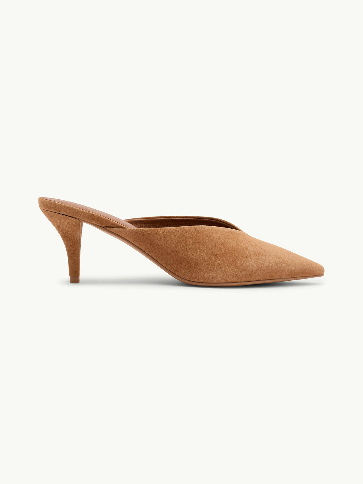 Tan Suede Heeled Mules