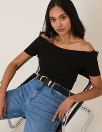 Black Bardot Top