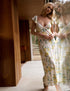 Ivory and Yellow Floral Lace Trim Tori Maxi Dress