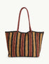 Striped Raffia Bag