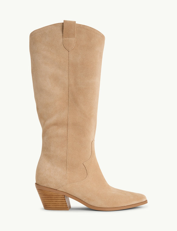 Light brown Suede Western Boots