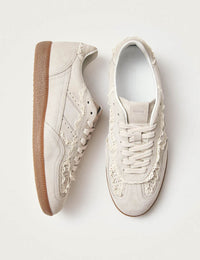 Alohas Cream Rife Crochet Leather Sneakers