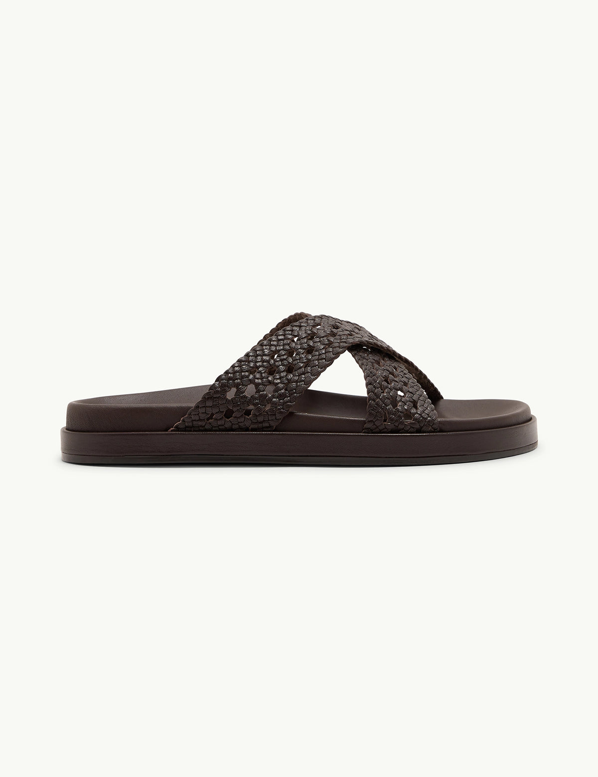 Brown Woven Leather Sandals