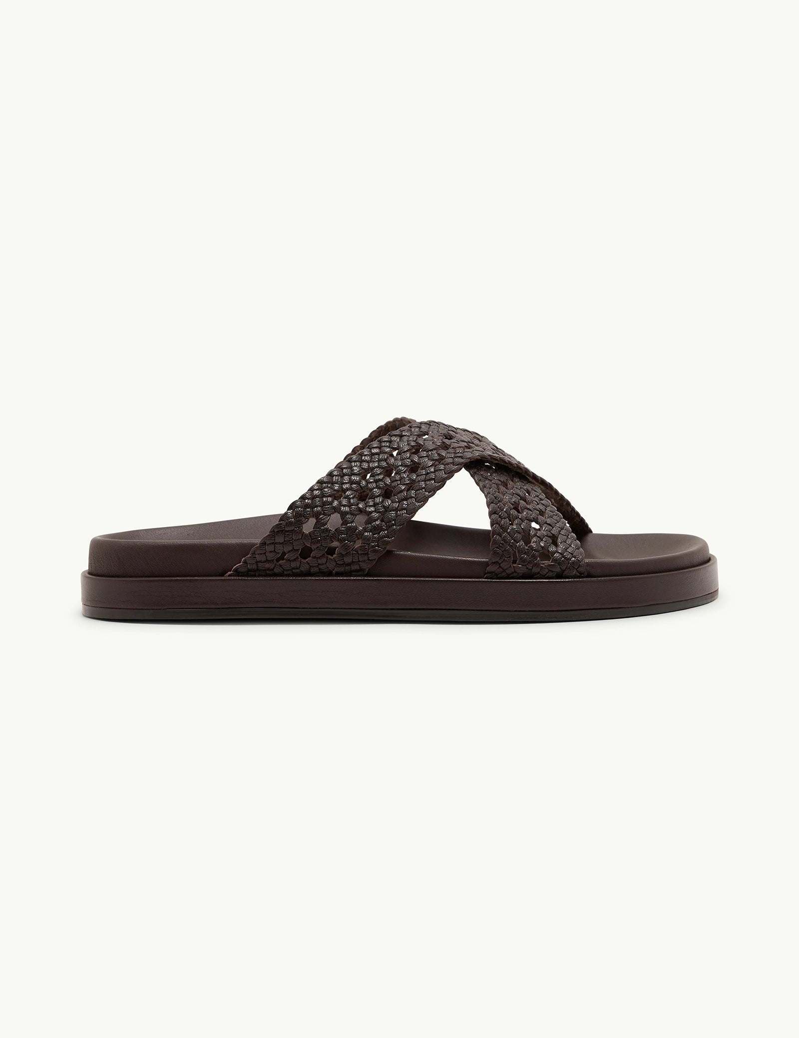 Brown Woven Leather Sandals