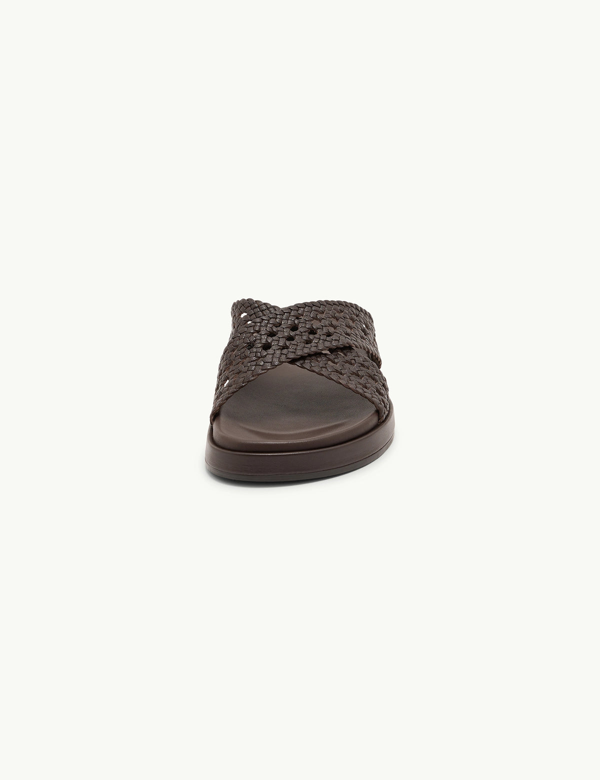 Brown Woven Leather Sandals