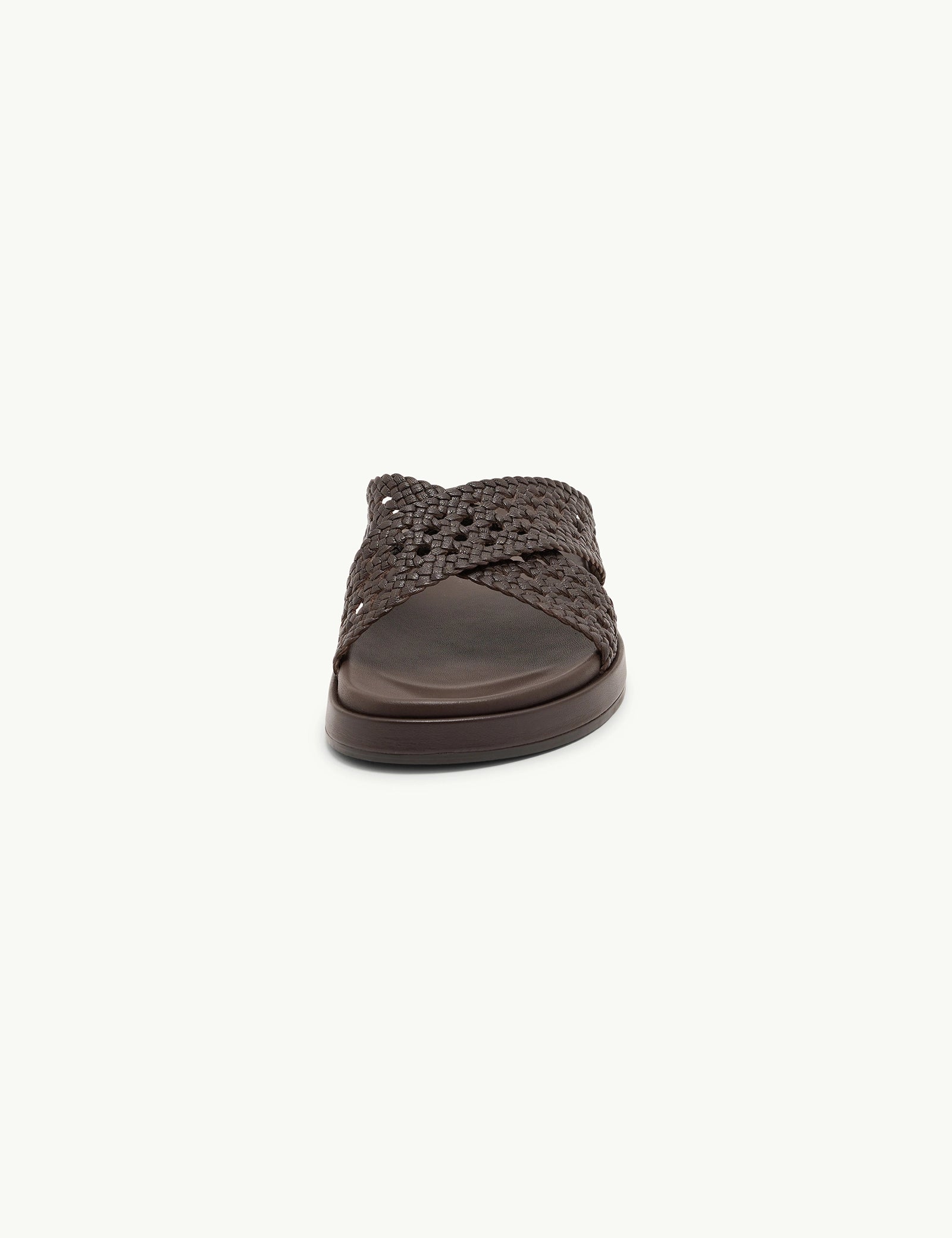 Brown Woven Leather Sandals