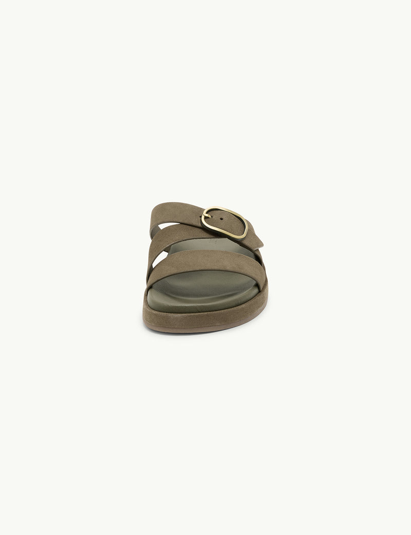 Khaki Suede Sandals