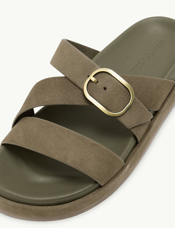 Khaki Suede Sandals