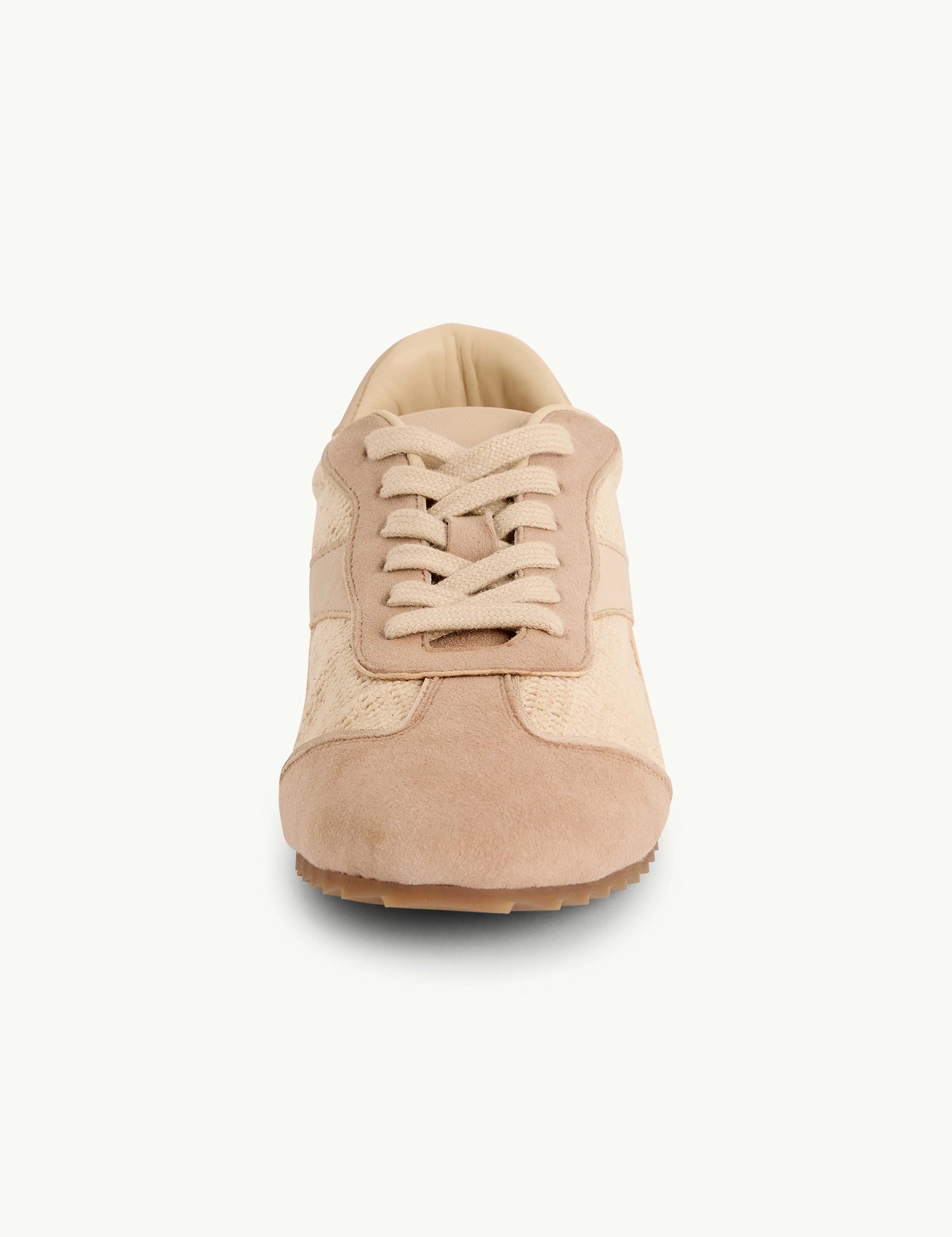 Beige and Cream Suede Trainers