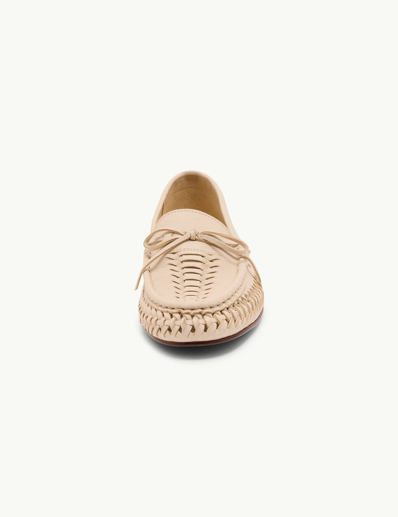 Ivory Leather Loafers