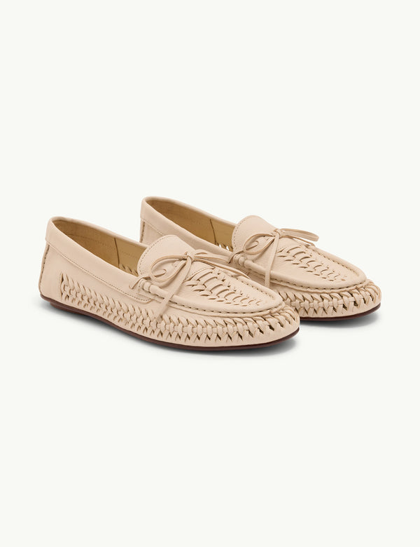 Ivory Leather Loafers