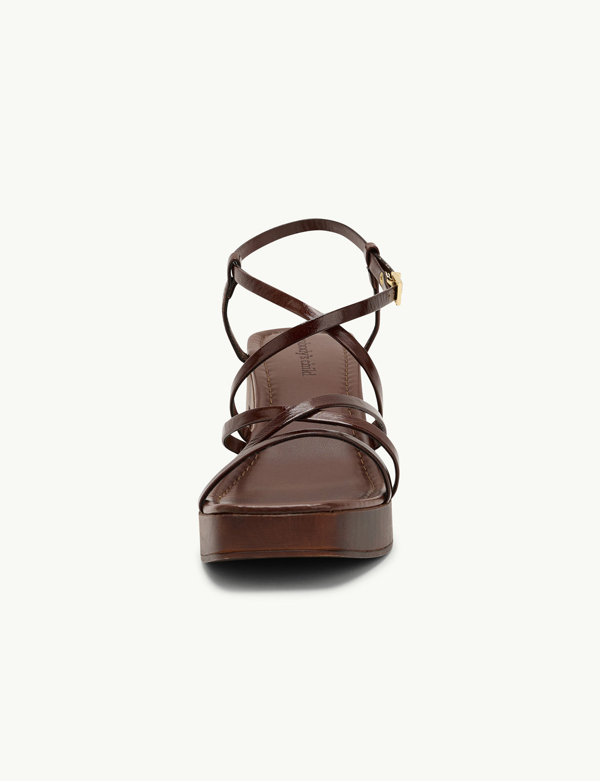Dark Brown Leather Block Heel Sandels