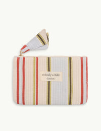 Cream Striped Coin Purse