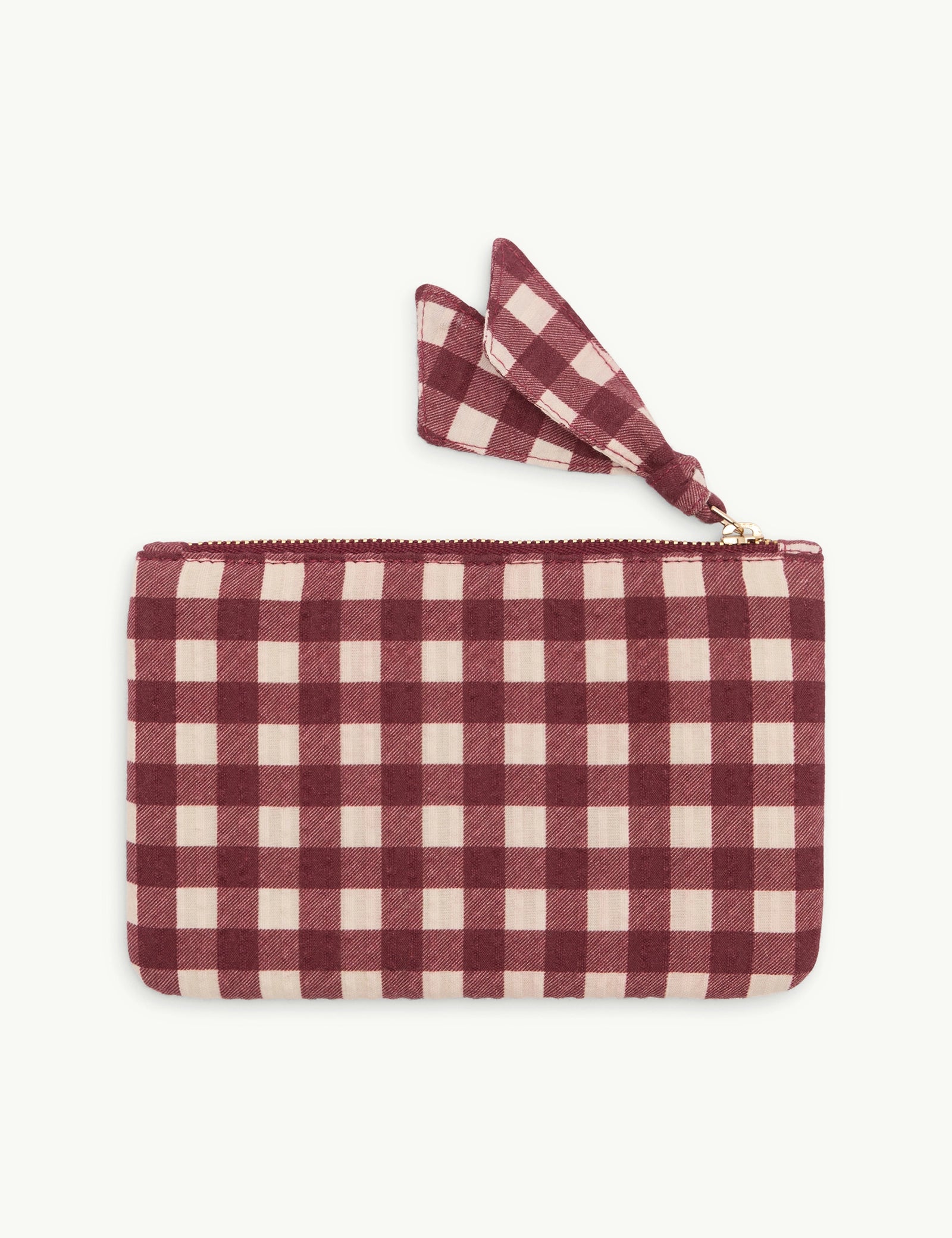 Burgundy Gingham Coin Purse