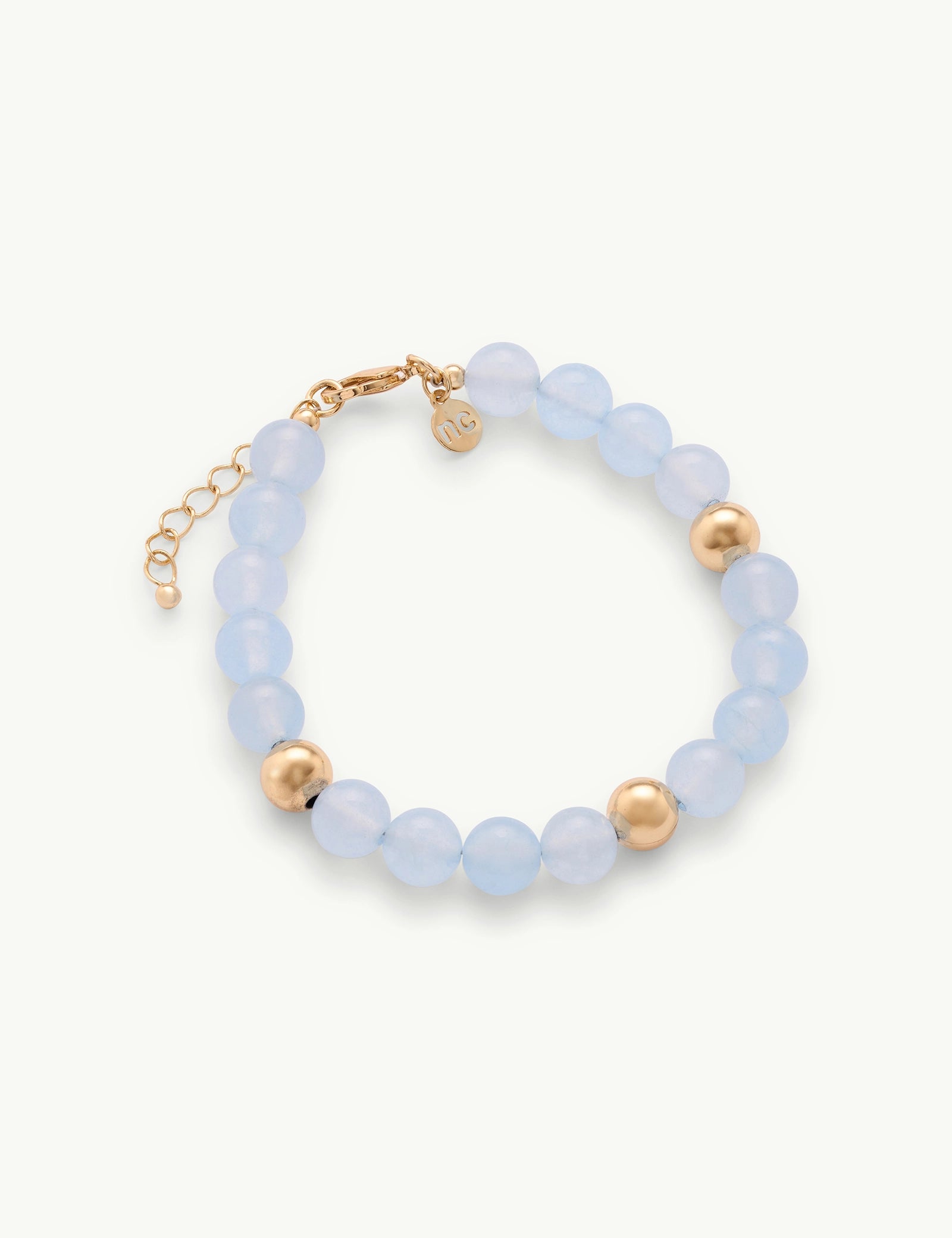 Blue Beaded Gold Plated Bracelet