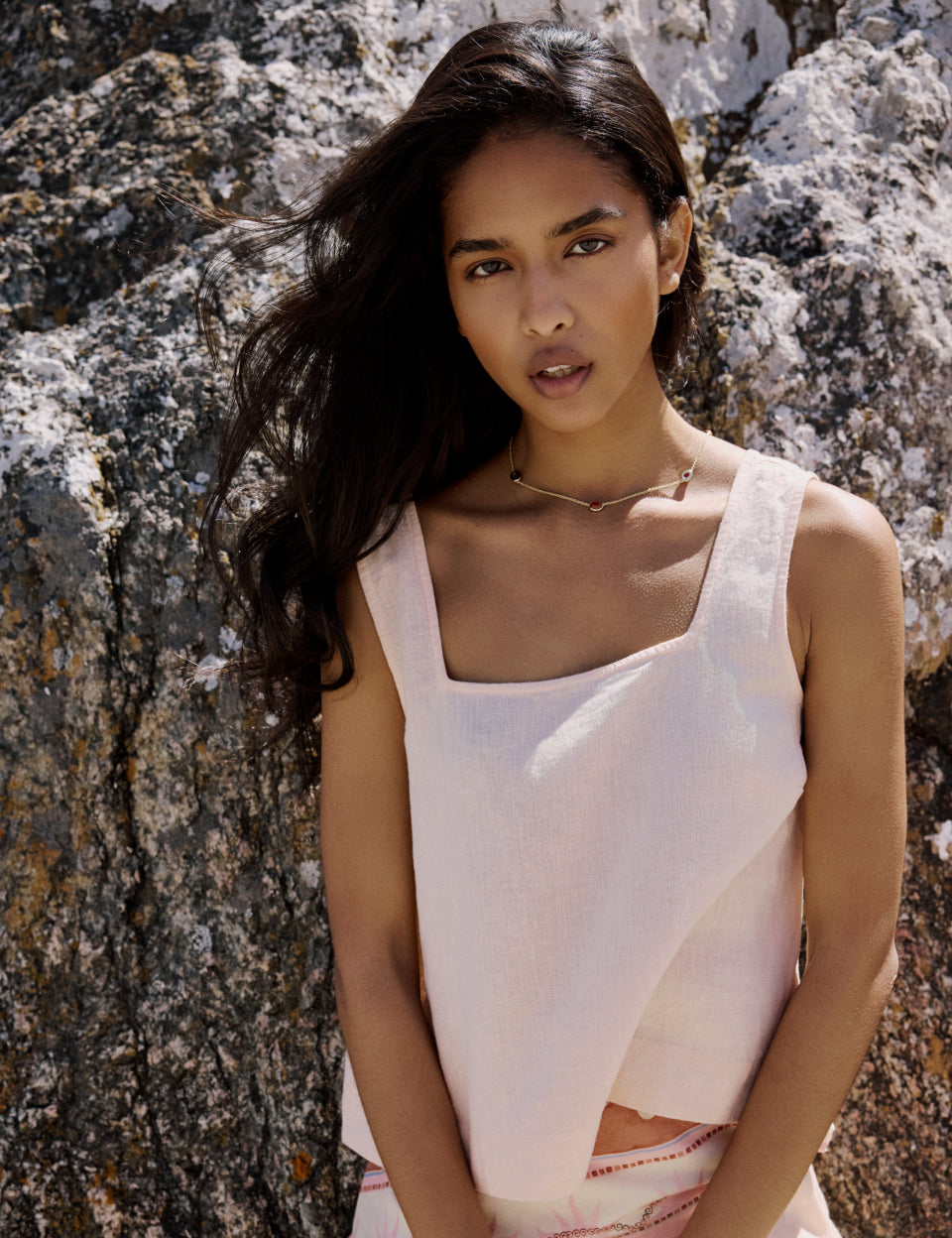 Red Stone Gold Plated Necklace