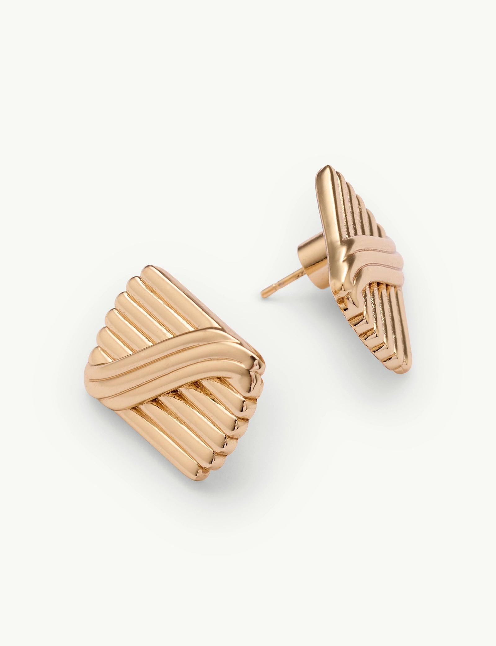 Gold Plated Rectangular Studs
