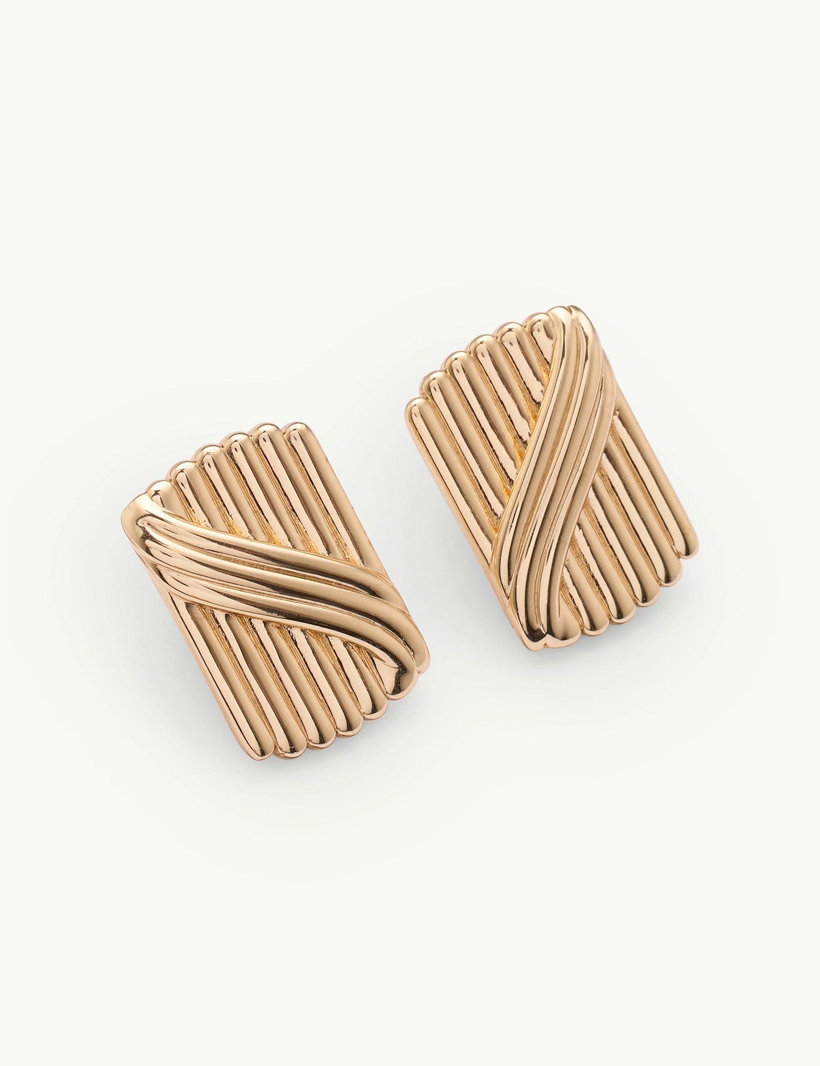 Gold Plated Rectangular Studs