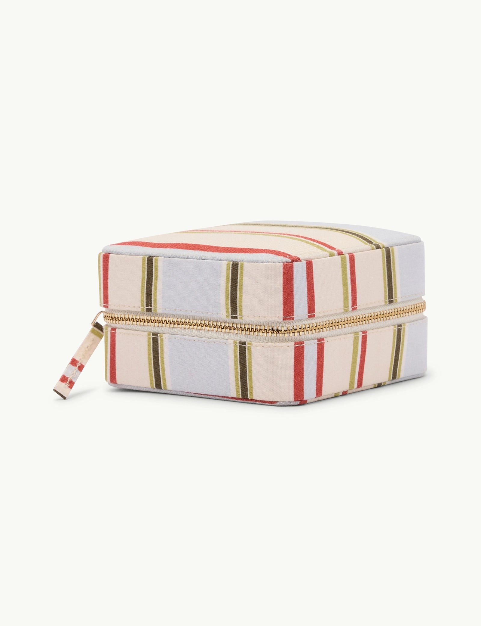 Cream Striped Jewellery Case