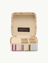 Cream Striped Jewellery Case