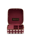 Burgundy Gingham Jewellery Case