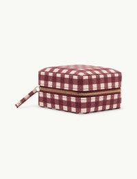 Burgundy Gingham Jewellery Case
