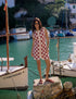 Red and White Crochet Button Through Mini Dress