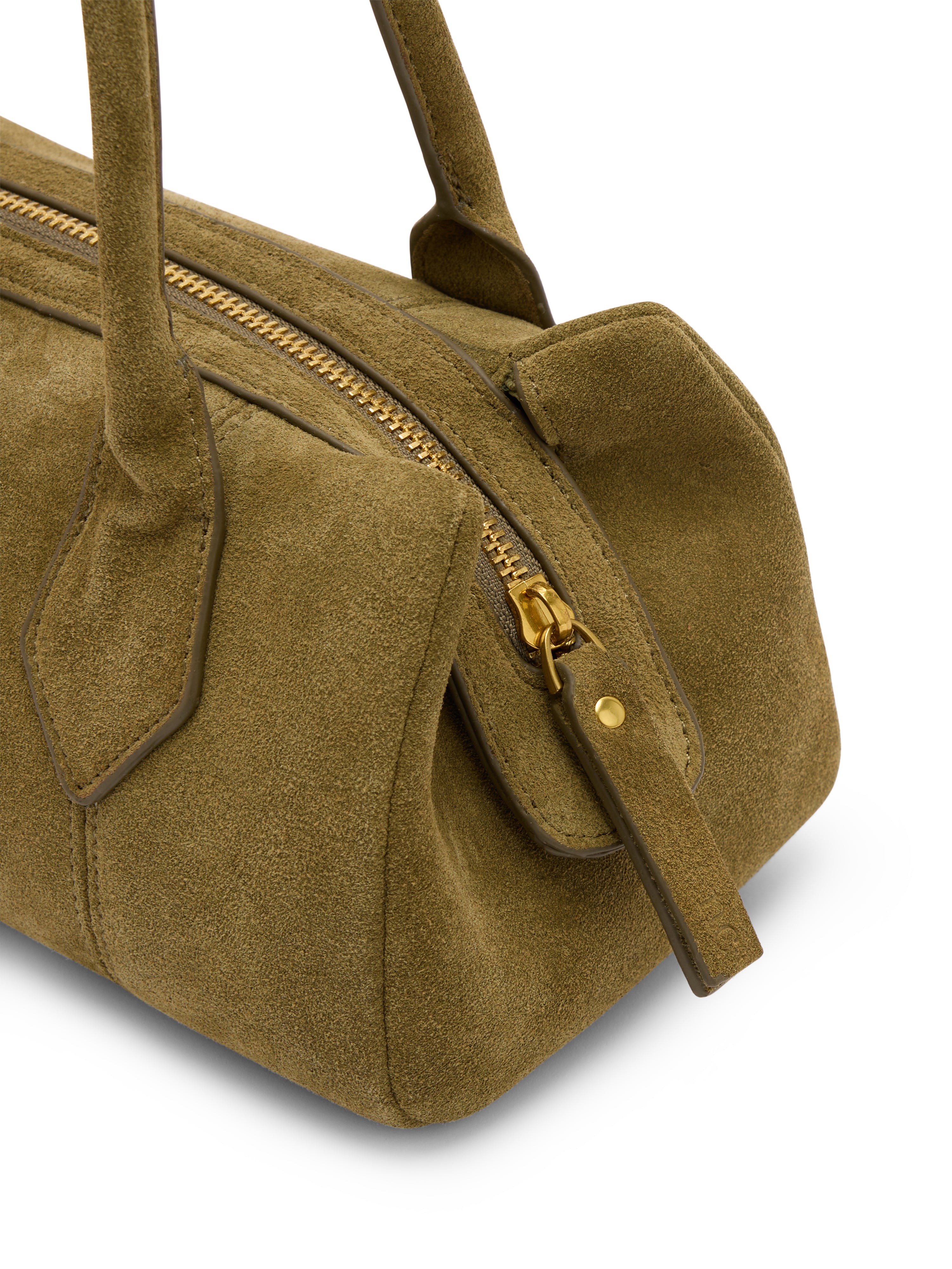 Khaki Structured Shoulder Bag