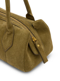Khaki Structured Shoulder Bag
