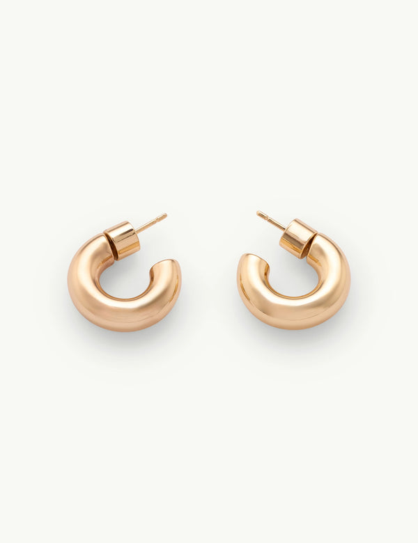 Gold Plated Chunky Hoop Earrings